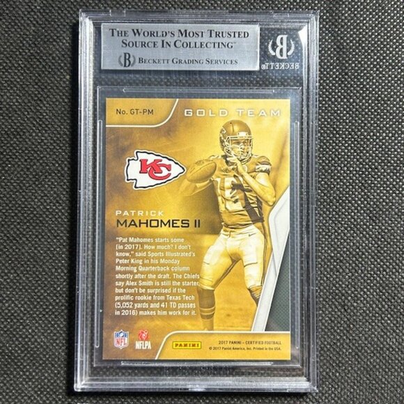 2017 Panini Certified Gold Team Mirror Red Patrick Mahomes II /99 SP RC BGS 8.5 - Picture 4 of 4